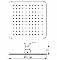 Верхний душ Ideal Standard Ideal Rain B0024XG Черный шелк — фото 5, Верхние души