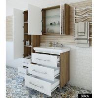 Товар: Тумба под раковину Sanflor Ларго 80 С0002112 Белая Швейцарский вяз - фото 4 Тумба под раковину Sanflor Ларго 80 С0002112 Белая Швейцарский вяз — фото 4, Тумбы под раковину