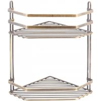 Полка корзина Tekno-tel ES075A угловая Бронза — фото 1, Полки для ванной и душа