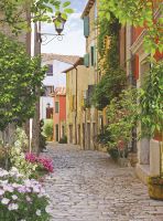 Фреска Ortograf Городской пейзаж 3417 Фактура бархат FX Флизелин (2*2,7) Бежевый/Разноцветный, Город/Пейзаж — фото 2, Фрески