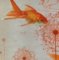 Фреска Ortograf 3D 6655 Фактура бархат золото FX-G Флизелин (2,5*1,53) Голубой, Цветы — фото 3, Фрески