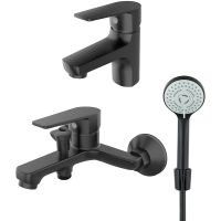 Комплект смесителей Orange Loop M26-311b Черный — фото 1, Готовые комплекты для ванной комнаты