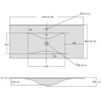 Тумба с раковиной SanVit Контур 120 kkont120mk подвесная Кофейный Белая глянцевая — фото 8, Тумбы с раковиной