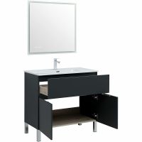 Тумба под раковину Aquanet Алвита New 90 303911 Антрацит — фото 6, Тумбы под раковину