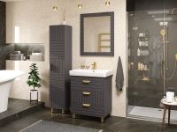 Товар: Шкаф пенал Brevita Gloster 35 R GLOS-05035-48-2П Графит матовый - фото 5 Шкаф пенал Brevita Gloster 35 R GLOS-05035-48-2П Графит матовый — фото 5, Мебель для ванной