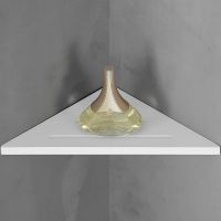 Полка из искусственного камня Abber Stein AS1652 угловая Белая — фото 1, Полки для ванной и душа