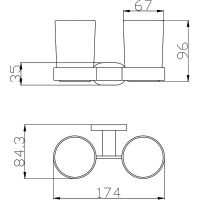 Стакан для зубных щеток Rav Slezak Yukon YUA0202CB двойной Хром Белый — фото 2, Стаканы для зубных щеток