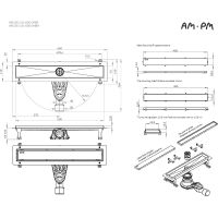 Душевой лоток AM.PM MasterFlow 50 W01SC-U11-050-04SB с решеткой Хром матовый / под плитку Tile — фото 28, Душевые лотки