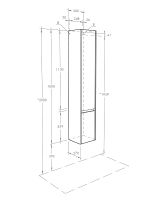 Шкаф пенал Aquaton Стоун 30 1A228403SX850 подвесной Сосна арлингтон — фото 3, Пеналы для ванной комнаты
