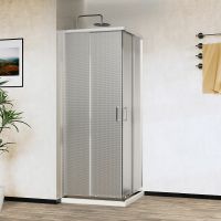 Душевой уголок Vincea City 100х80 VSS-5CT8010MT профиль Хром стекло текстурное — фото 3, Прямоугольные душевые уголки