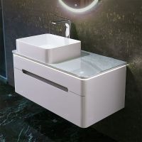 Тумба под раковину Jorno Shine 90 Shi.01.90/P/W подвесная Белый глянец — фото 2, Тумбы под раковину