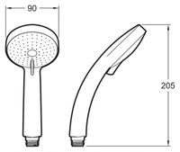 Ручной душ Jacob Delafon Citrus E12902-CP Хром — фото 12, Лейки для душа