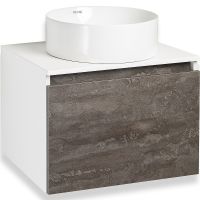 Тумба под раковину Runo Бари 60 00-00001378 подвесная Железный камень Белая — фото 3, Тумбы под раковину