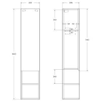 Товар: Шкаф пенал BelBagno Kraft 33 R KRAFT-1600-1A-SC-RT-R подвесной Rovere Tabacco - фото 6 Шкаф пенал BelBagno Kraft 33 R KRAFT-1600-1A-SC-RT-R подвесной Rovere Tabacco — фото 6, Пеналы для ванной комнаты