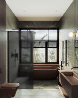 Душевая перегородка Maybah Glass MGD-682-6ш 1090x1950 в широком профиле Черный стекло графитовое матовое — фото 3, Душевые перегородки