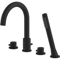 Смеситель на борт ванны Whitecross Y black Y1232BL Черный матовый — фото 1, Смесители