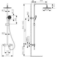 Товар: Душевая система Kaiser Nove 06177-2 с термостатом Черная матовая - фото 6 Душевая система Kaiser Nove 06177-2 с термостатом Черная матовая — фото 6, Душевое оборудование. Душевая программа