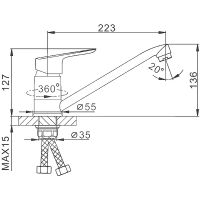 Товар: Смеситель для кухни Frap H703 F49703-B Хром - фото 6 Смеситель для кухни Frap H703 F49703-B Хром — фото 6, Смесители для кухни