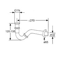 Сифон для биде Kludi 1031105-00 Хром — фото 2, Прочие комплектующие для слива и канализации