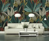 Товар: Панно Zambaiti Parati Satin Flowers IV Z66872 Винил на флизелине (3*5,1) Бежевый/Коричневый/Серый/Синий, Листья - фото 3 Панно Zambaiti Parati Satin Flowers IV Z66872 Винил на флизелине (3*5,1) Бежевый/Коричневый/Серый/Синий, Листья — фото 3, Обои для стен