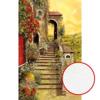 Фреска Ortograf Городской пейзаж живопись 11678 Фактура бархат FX Флизелин (1,7*2,7) Желтый/Коричневый/Зеленый, Город/Пейзаж/Живопись — фото 1, Фрески