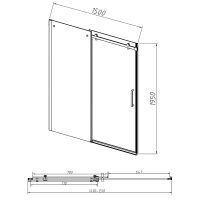 Душевая дверь Vincea Como-N 150 VDS-4CN150CL профиль Хром стекло прозрачное — фото 6, Раздвижные душевые двери