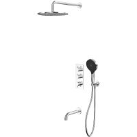 Душевая система Whitecross Y chrome YSET11TOPCR с термостатом Хром — фото 1, Душевое оборудование. Душевая программа