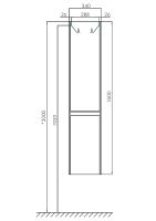 Шкаф пенал Aquaton Лондри 34 1A236203LH010 подвесной Белый глянец — фото 7, Мебель для ванной
