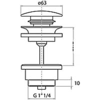 Донный клапан Webert click-clack Золото матовое арт-AC0405794 — фото 2, Донные клапаны