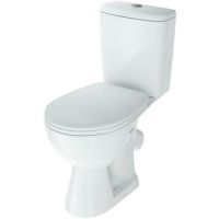 Унитаз компакт Rosa Уют 4630055558384 Белый с бачком и сиденьем — фото 1, Напольные унитазы