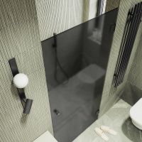 Душевая дверь Maybah Glass MGD-518-6 705x1950 на петлях Черный стекло графитовое матовое — фото 4, Душевые двери в нишу