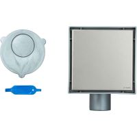 Душевой трап Logan L005-100 306895 с решеткой Нержавеющая сталь / под плитку — фото 3, Трапы для душа