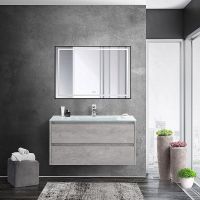 Тумба под раковину BelBagno Kraft 100 KRAFT-1000-2C-SO-CG подвесная Cemento Grigio — фото 25, Тумбы под раковину