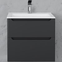 Тумба под раковину Laparet Sinergia 60 Sin.01.60/P/A подвесная Антрацит — фото 1, Мебель для ванной