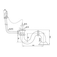 Слив-перелив Эстет Wirquin ФР-00000818 с пробкой на цепочке Бронза — фото 2, Сливы-переливы
