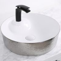 Товар: Раковина-чаша CeramaLux 45 Белая Серебряная арт-D1306H021 - фото 2 Раковина-чаша CeramaLux 45 Белая Серебряная арт-D1306H021 — фото 2, Раковины накладные