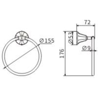 Кольцо для полотенец CeramaLux Biatrichi 73006-1 Черное матовое — фото 2, Полотенцедержатели