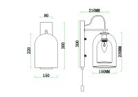 Товар: Настенный светильник Artelamp Paio A7015AP-1BK Янтарный Черный - фото 3 Настенный светильник Artelamp Paio A7015AP-1BK Янтарный Черный — фото 3, Светильники