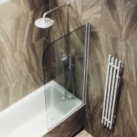 Товар: Шторка на ванну Maybah Glass MGV-615-5 600x1400 поворотная на монопетле Хром матовый стекло сатиновое - фото 4 Шторка на ванну Maybah Glass MGV-615-5 600x1400 поворотная на монопетле Хром матовый стекло сатиновое — фото 4, Неподвижные шторки для ванной