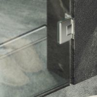 Душевая дверь Maybah Glass MGD-522-4 805x1950 на петлях Хром глянцевый стекло сатиновое — фото 5, Душевые двери в нишу