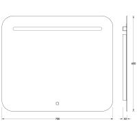 Зеркало Evoform Ledline 60x70 BY 2444 с подсветкой 5.5 W - сенсорный выключатель — фото 6, Мебель для ванной