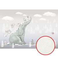 Фреска детская Ortograf Для самых маленьких 33725 Фактура флок FLK Флизелин (4*2,7) Серый, Животные — фото 1, Фрески