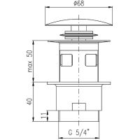 Донный клапан Rav Slezak MD0784B click-clack Белый — фото 2, Донные клапаны