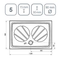 Душевой поддон из искусственного камня Ravak Gigant Pro 120x80 XA03G401010WM Белый матовый — фото 6, Душевые поддоны из искусственного камня