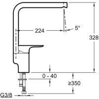 Смеситель для кухни Jacob Delafon Aleo E72360-CP Хром — фото 3, Смесители для кухни