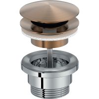 Донный клапан Jacob Delafon Noivelle Vague E30536-BCN click-clack Золото матовое — фото 1, Донные клапаны