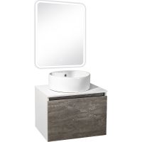 Тумба под раковину Runo Бари 60 00-00001378 подвесная Железный камень Белая — фото 23, Тумбы под раковину