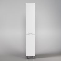 Шкаф пенал Style Line Марелла 30 Люкс Plus СС-00002421 с бельевой корзиной Белый матовый антискрейтч — фото 1, Пеналы для ванной комнаты