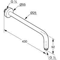 Кронштейн для верхнего душа Kludi A-Qa 6651439-00 Черный матовый — фото 3, Душевое оборудование. Душевая программа