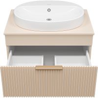 Тумба с раковиной Brevita Enfida 70 УТ000014443 подвесная Бежевая матовая — фото 3, Мебель для ванной